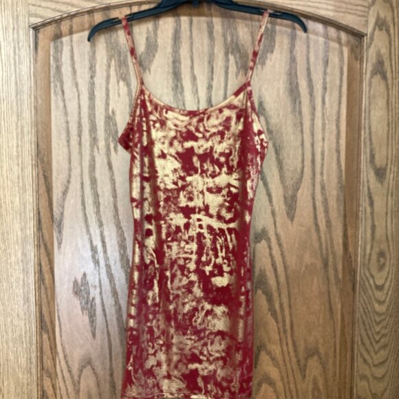 BKE Camisol/Cami, Red and Shiny Gold, Women's Large, Like New Condition - Picture 2 of 4